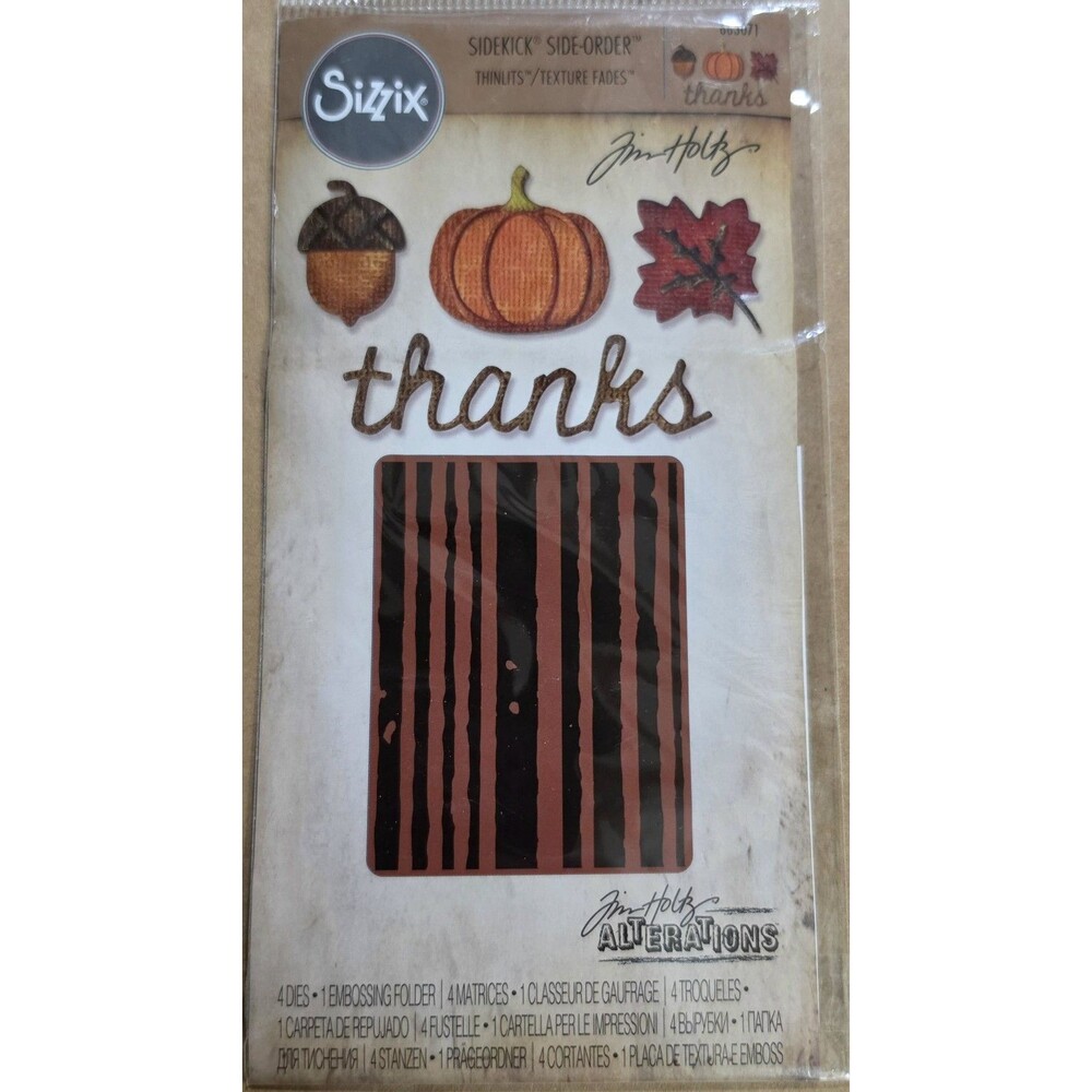 Tim Holtz Sidekick Side-Order Autumn Thinlits Texture Fades 663071 Fall Sizzix